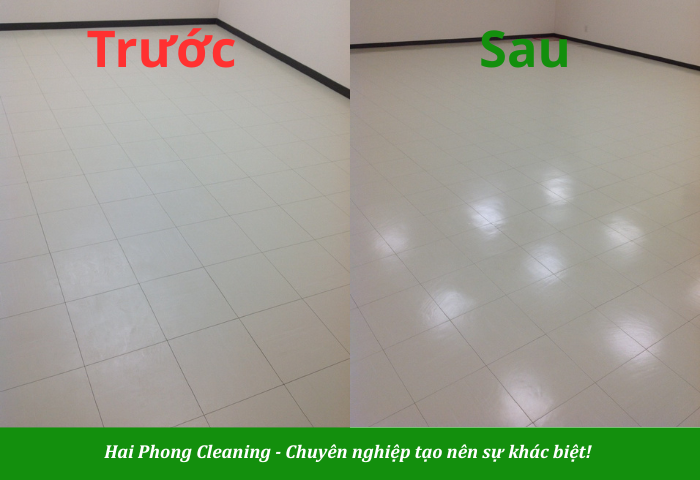 Phủ bóng sau khi vệ sinh sàn nhựa vinyl để bảo vệ bề mặt