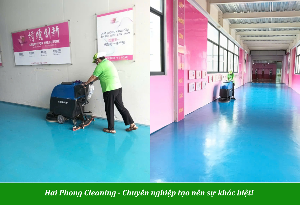 Sử dụng máy chà sàn để vệ sinh