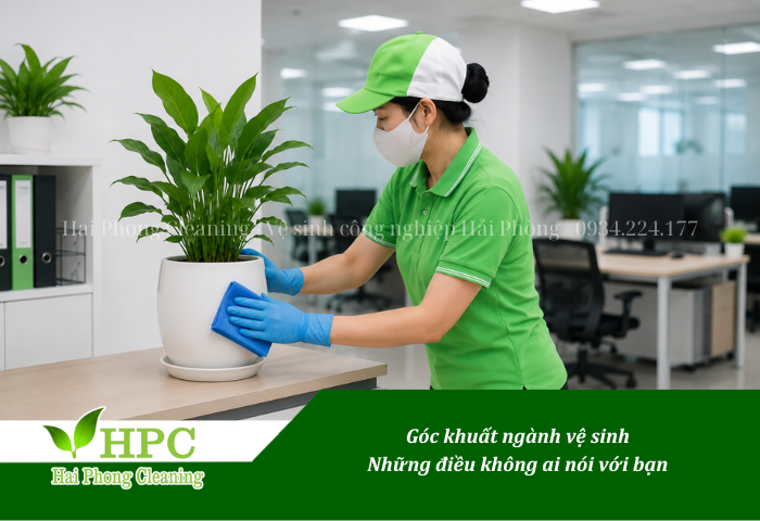Nhân viên vệ sinh HPC trang phục lịch sự