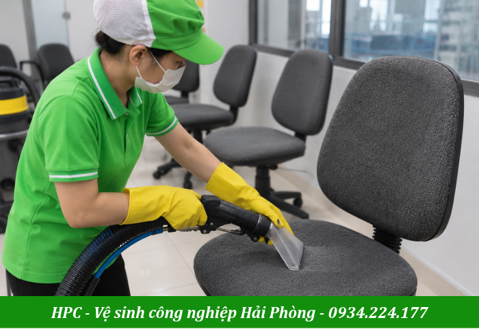 Vệ sinh ghế văn phòng với máy hút