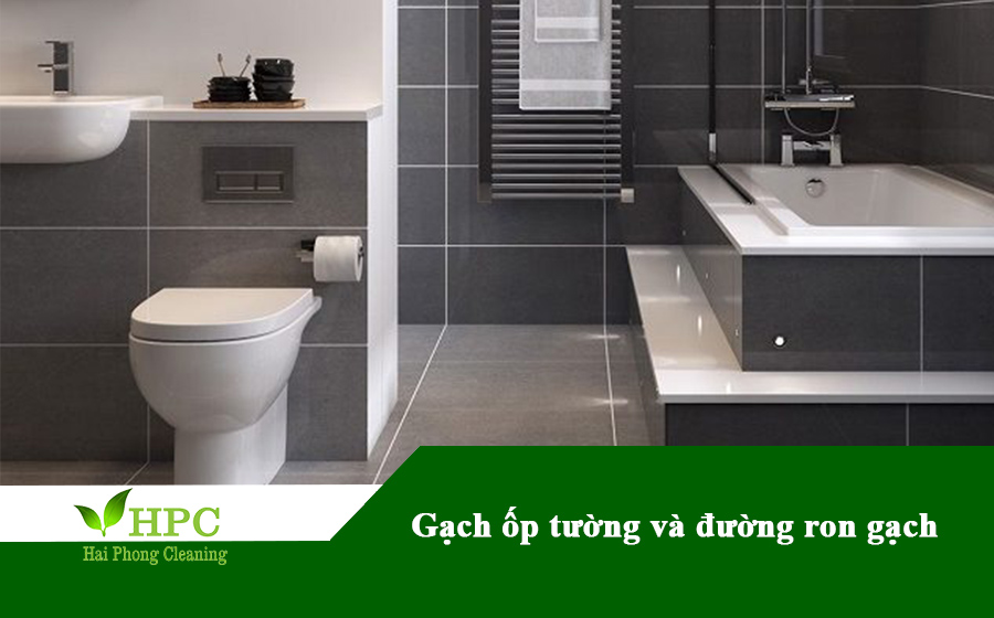 Gạch ốp tường nhà tắm và đường ron gạch