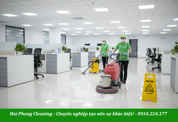 Định kì vệ sinh sàn nhà với máy móc