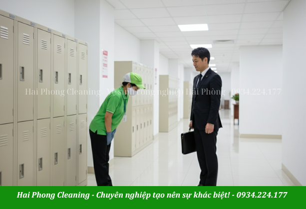 Các ứng xử, chào hỏi rất quan trọng trong việc đào tạo nhân viên vệ sinh