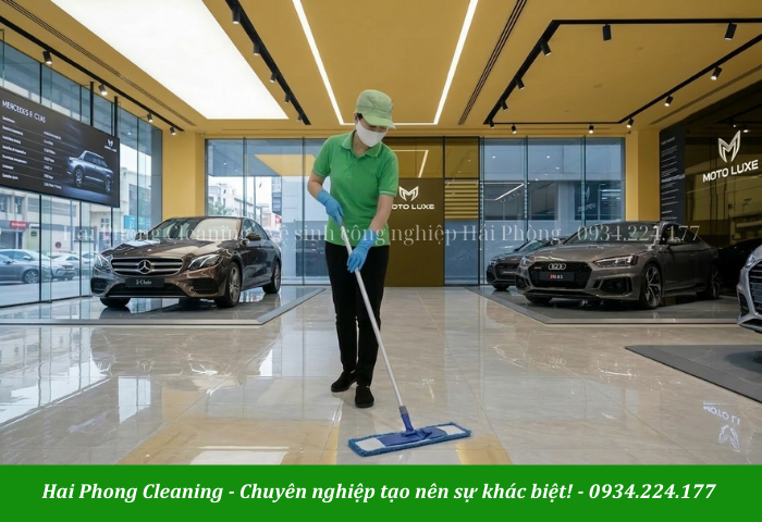 Vệ sinh showroom, garage ô tô chuyên nghiệp