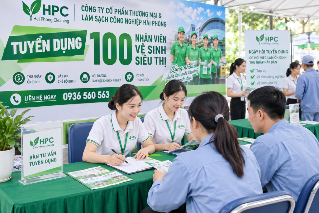 Liên tục tổ chức điểm tuyển dụng tạp vụ tại các địa phương 